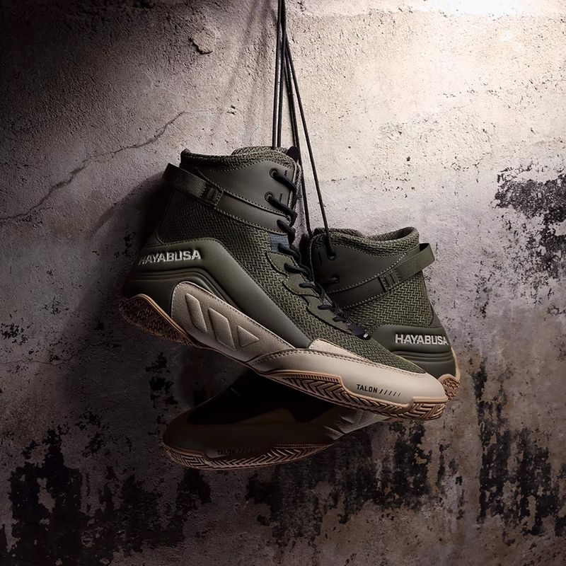 Hayabusa Talon Boxing green/tan men's boxing shoes 11