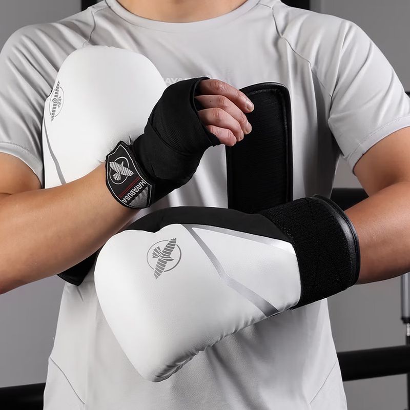 Boxing gloves Hayabusa E1 Boxing white/silver 5