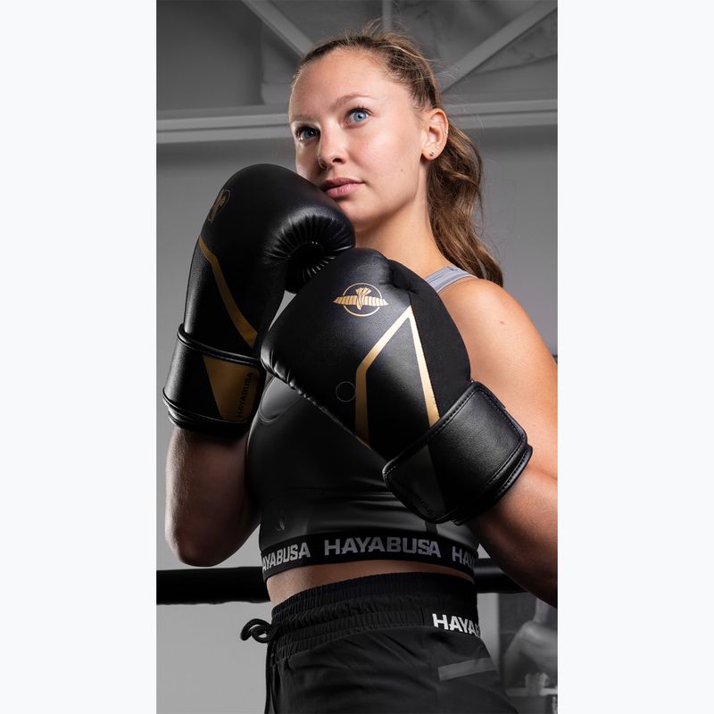 Boxing gloves Hayabusa E1 Boxing black/gold 9