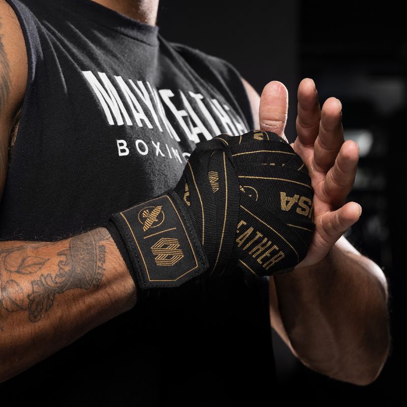 Boxing wraps Hayabusa Mayweather Stretch Hand Wraps 450 g black/gold 8