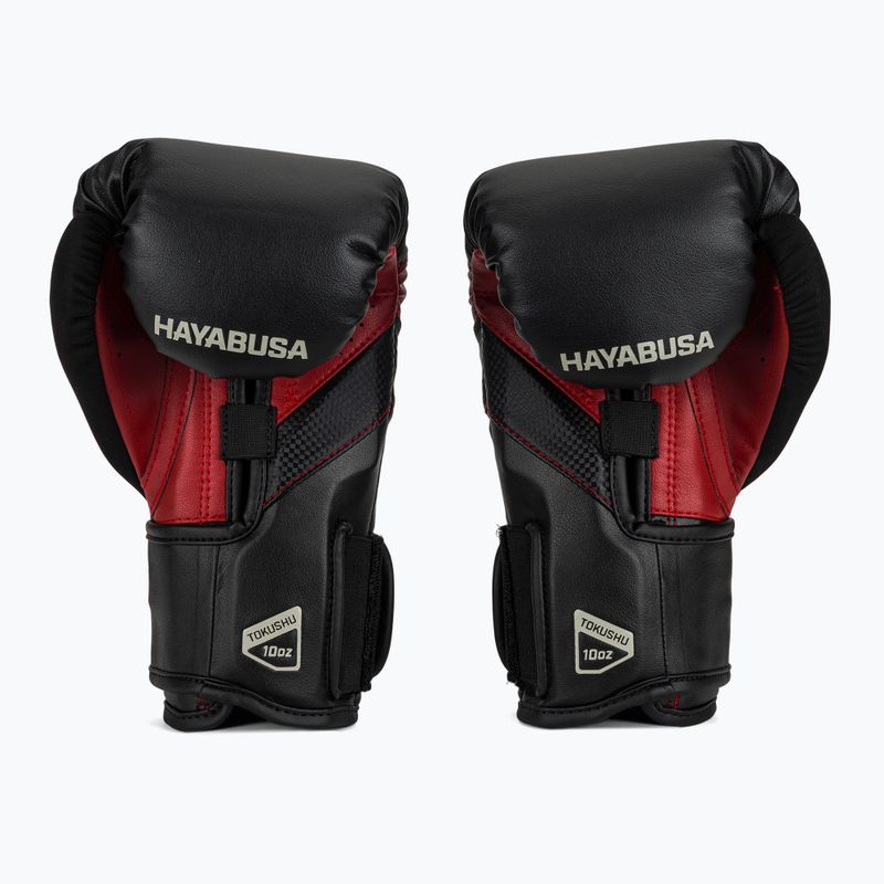 Hayabusa T3 black/red boxing gloves 3