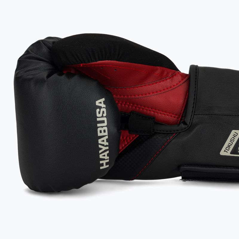 Hayabusa T3 black/red boxing gloves 6