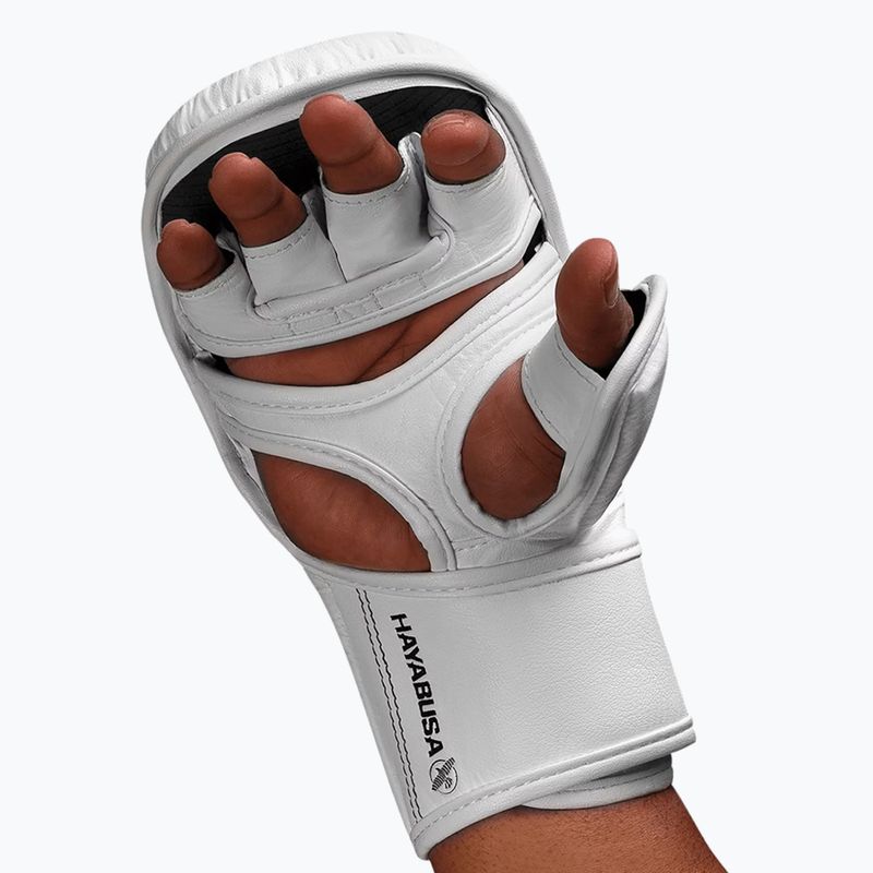 Hayabusa T3 Hybrid white/black grappling gloves 6