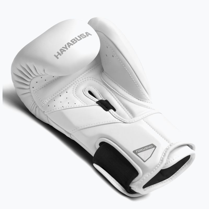 Hayabusa T3 Kanpeki arctic white boxing gloves 3