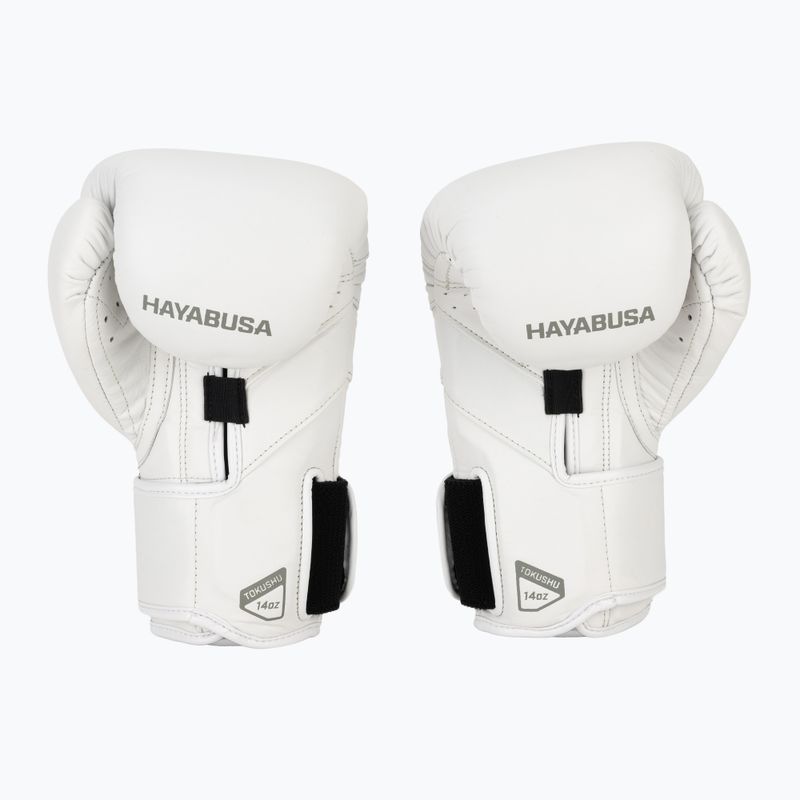Hayabusa T3 Kanpeki arctic white boxing gloves 3