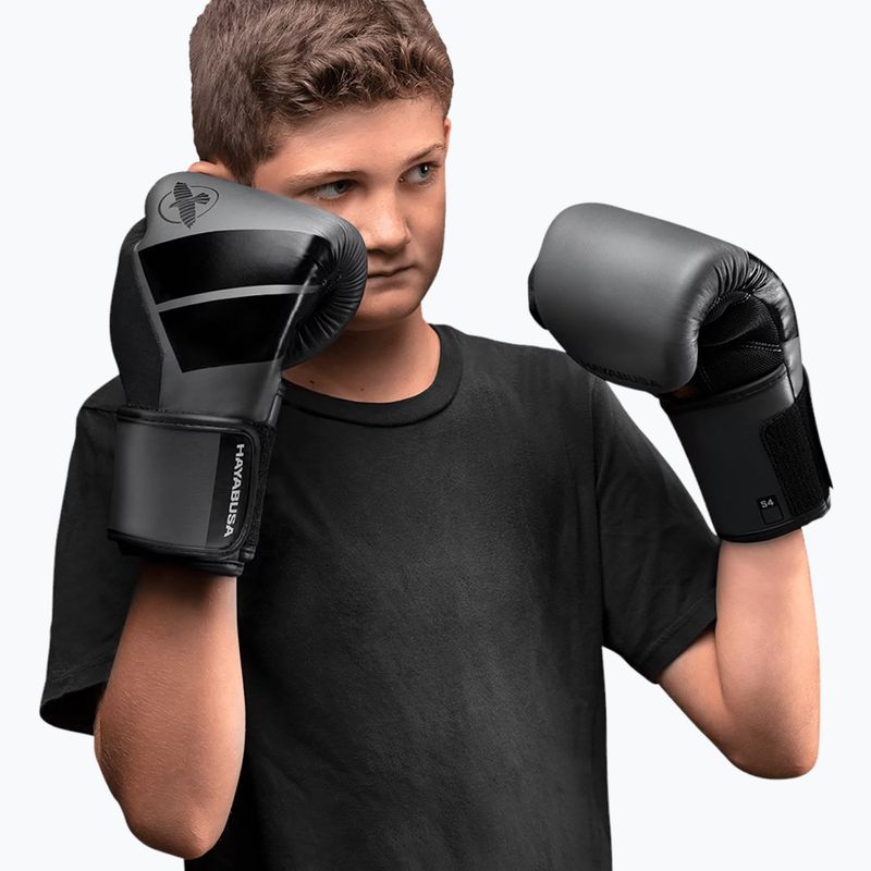 Hayabusa S4 Youth charcoal children's boxing gloves 4