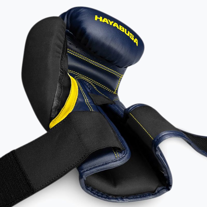 Hayabusa T3 navy/yellow boxing gloves 3
