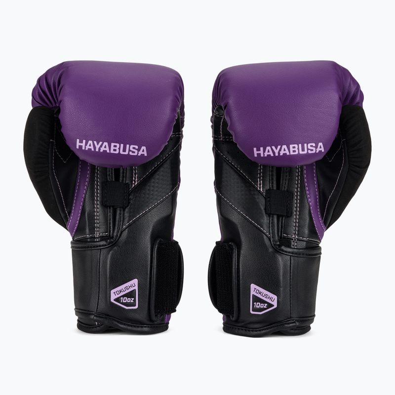 Hayabusa T3 purple/black boxing gloves 3