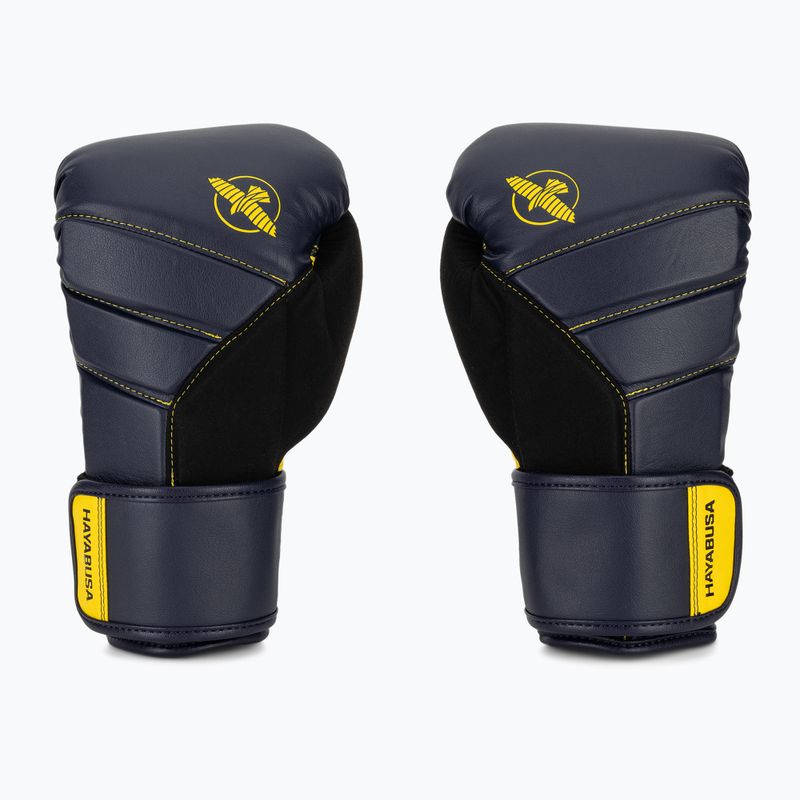 Hayabusa T3 navy/yellow boxing gloves 2