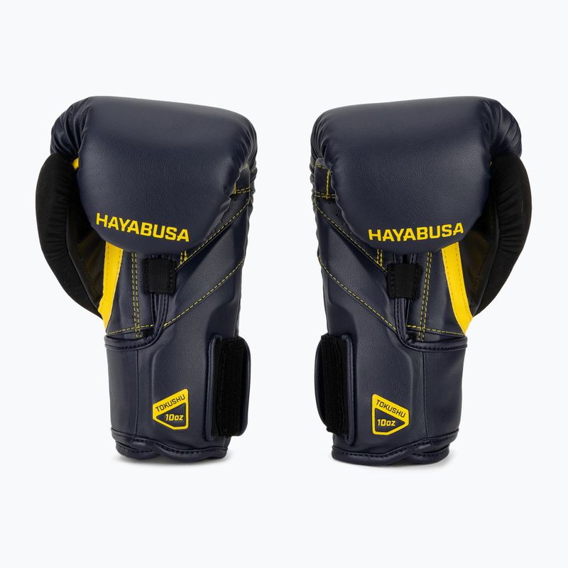 Hayabusa T3 navy/yellow boxing gloves 3