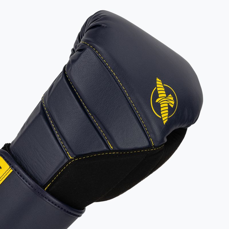 Hayabusa T3 navy/yellow boxing gloves 5