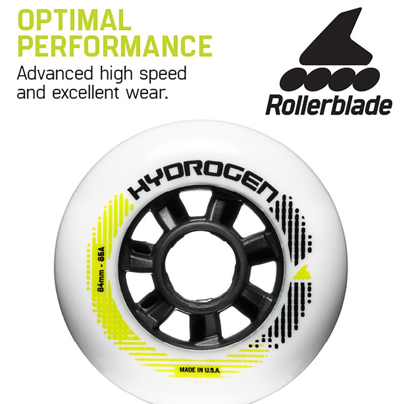 Roller skate wheels Rollerblade Hydrogen 84MM/85A 8 pcs. white 2