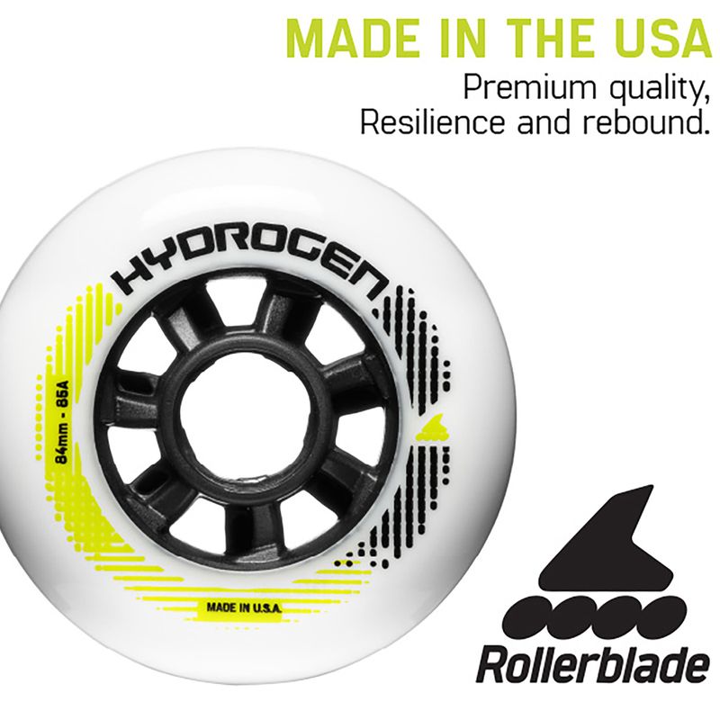 Roller skate wheels Rollerblade Hydrogen 84MM/85A 8 pcs. white 3