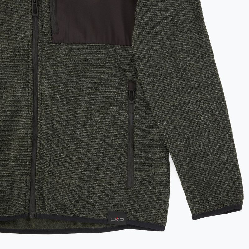 Men's fleece sweatshirt CMP 35H3907 Melange Knitted forest melange/nero/ferrari 3