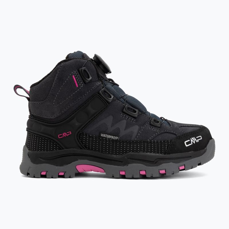 Children's trekking boots CMP Kiruna Mid Fitgo Fleece Wp antracite/festival 2