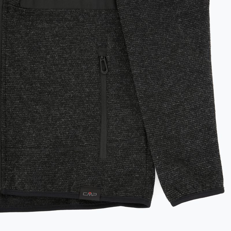 Men's fleece sweatshirt CMP 35H3907 Melange Knitted antracite melange 3
