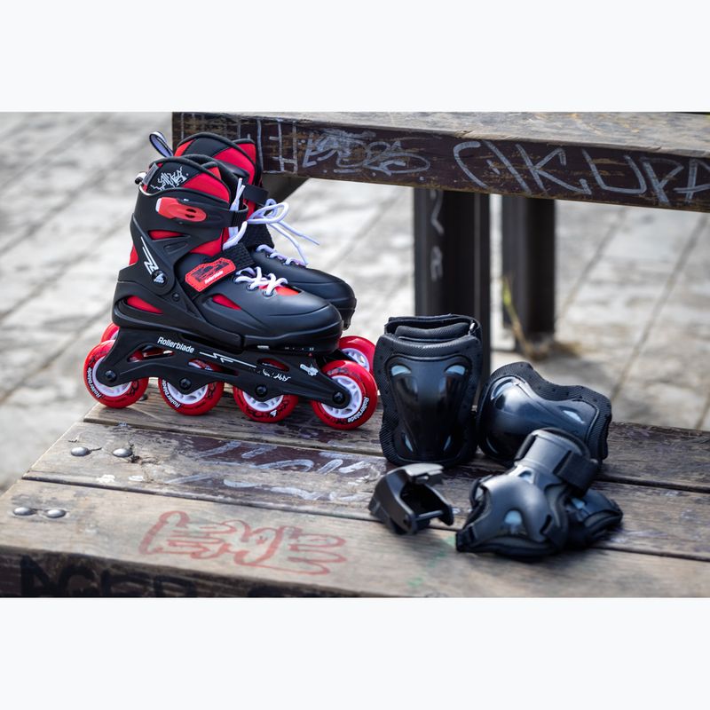 Children's roller skates with protectors Rollerblade Fury Combo Jr black/red 2