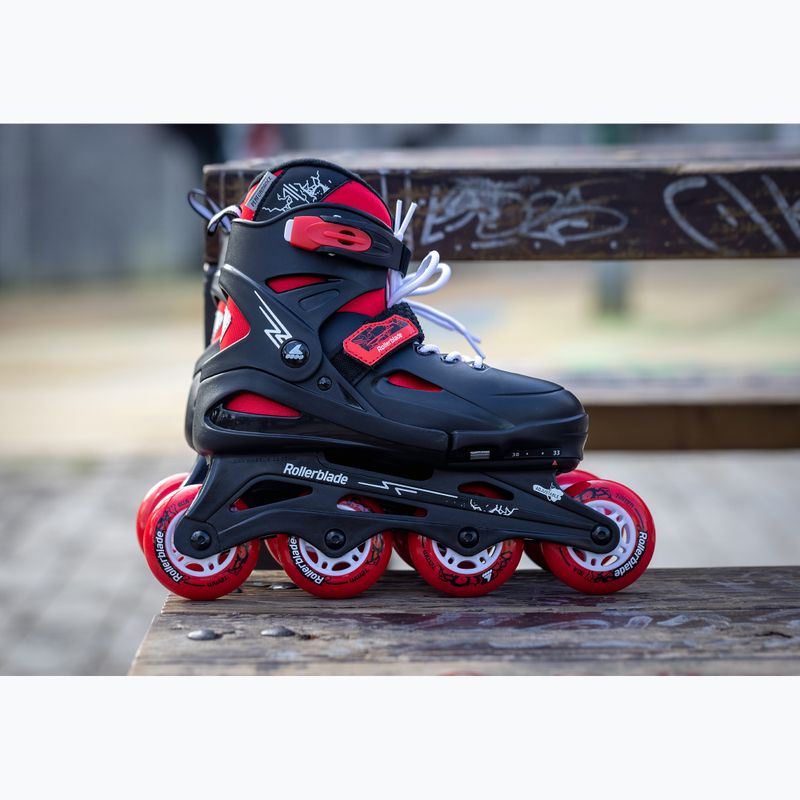 Children's roller skates with protectors Rollerblade Fury Combo Jr black/red 4