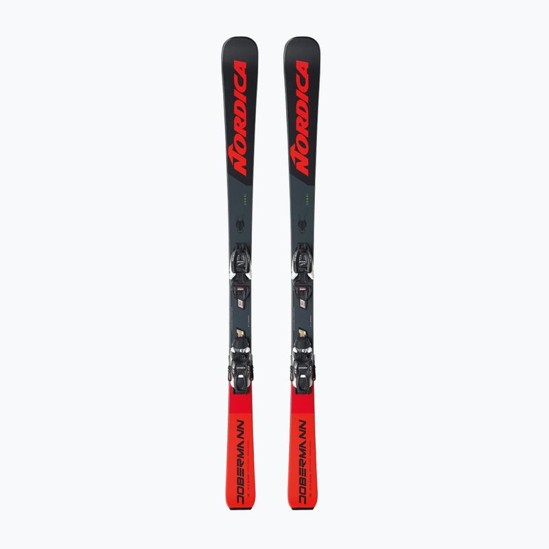 Children's downhill skis Nordica Doberman Combi Pro S + J7.0 FDT black/red 6