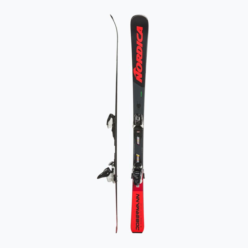 Children's downhill skis Nordica Doberman Combi Pro S + J7.0 FDT black/red 2