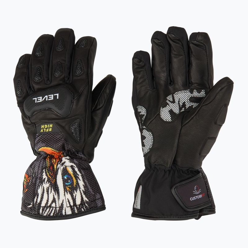 Children's ski glove Level Sq JR CF pk black