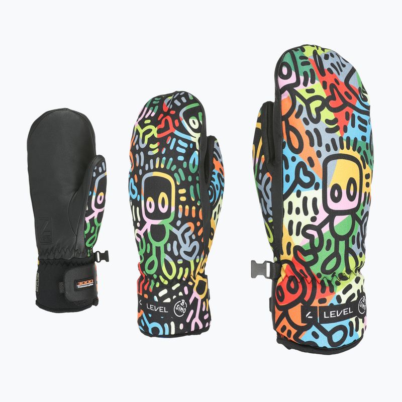 Level Vertigo Mitt Teen pattern children's ski gloves