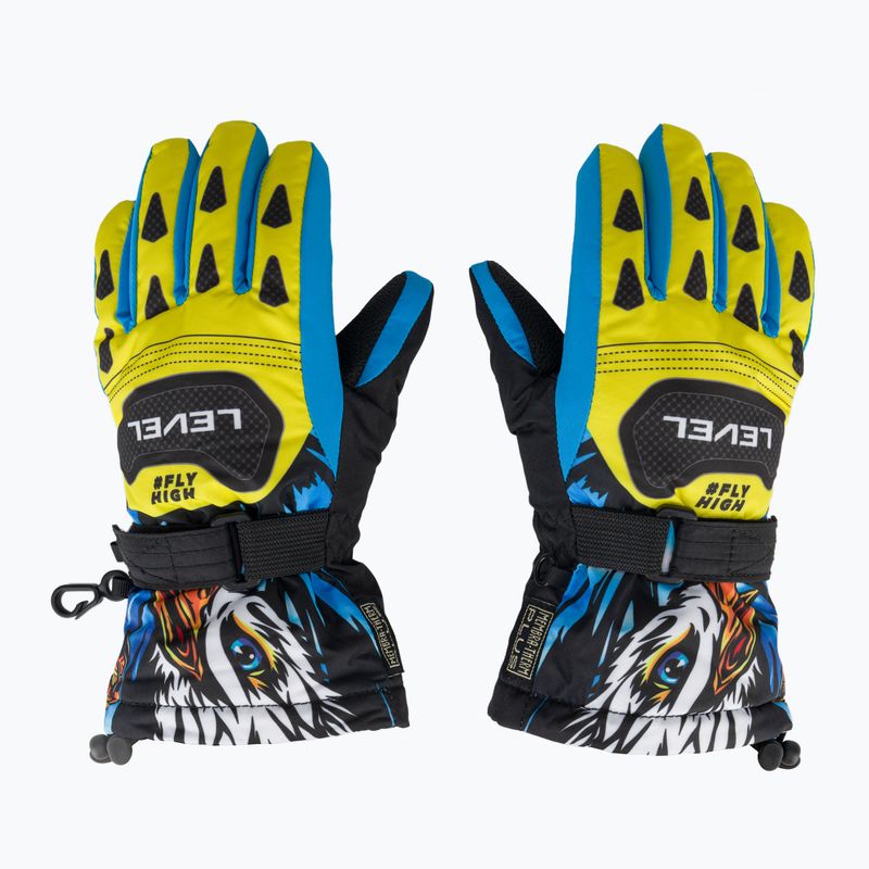 Level Junior ski gloves yellow/blue 2