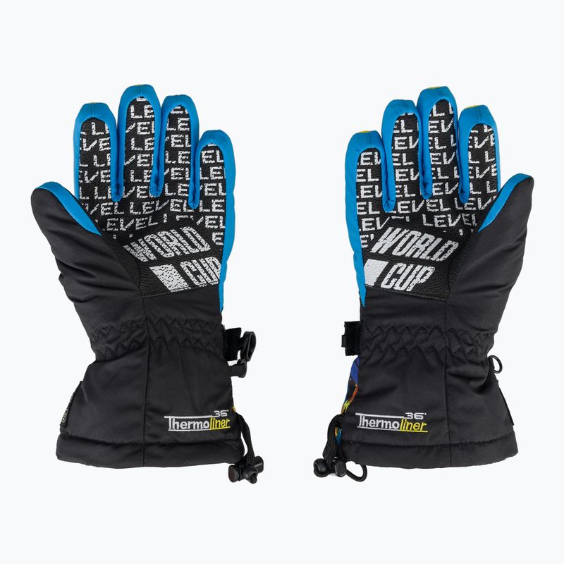 Level Junior ski gloves yellow/blue 3