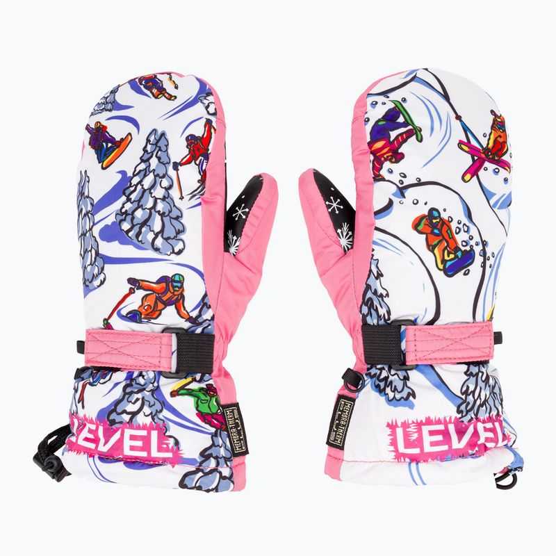 Level Junior Mitt pink children's ski gloves 2