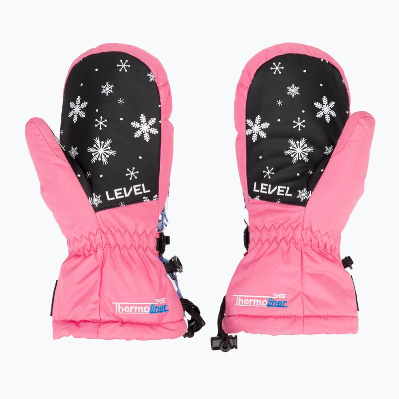 Level Junior Mitt pink children's ski gloves 3