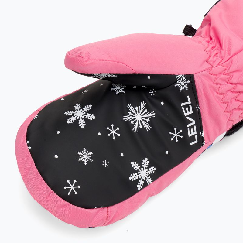 Level Junior Mitt pink children's ski gloves 4