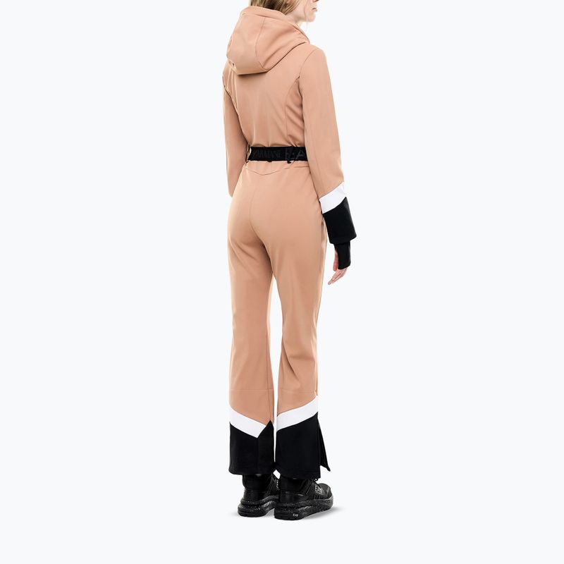 Women's ski suit EA7 Emporio Armani Pure Softshell Jumpsuit mocha mousse 2