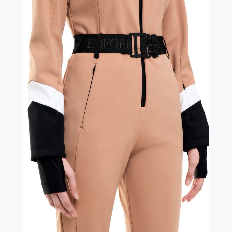 Women's ski suit EA7 Emporio Armani Pure Softshell Jumpsuit mocha mousse 5