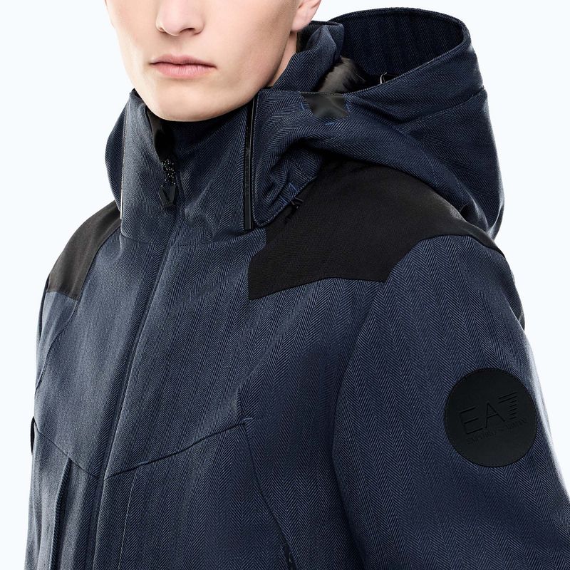 Men's ski jacket EA7 Emporio Armani Elitary Fashion fancy blue herringbo 4