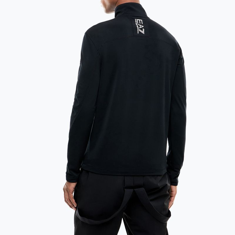 Men's ski sweatshirt EA7 Emporio Armani Pure Powerstretch T-Top Half Zip black 3