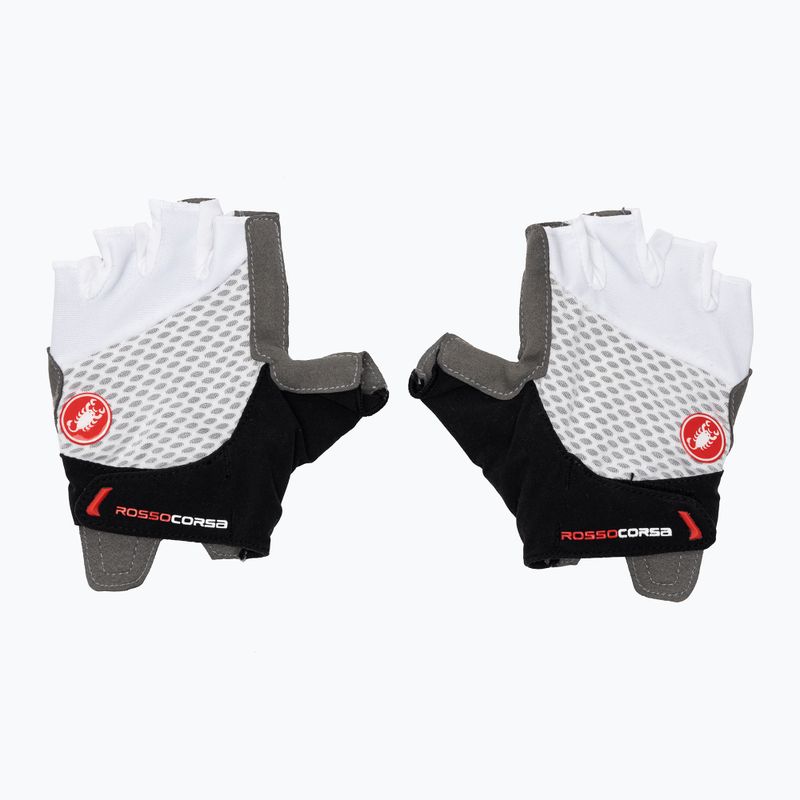 Women's cycling gloves Castelli Rosso Corsa 2 white 3