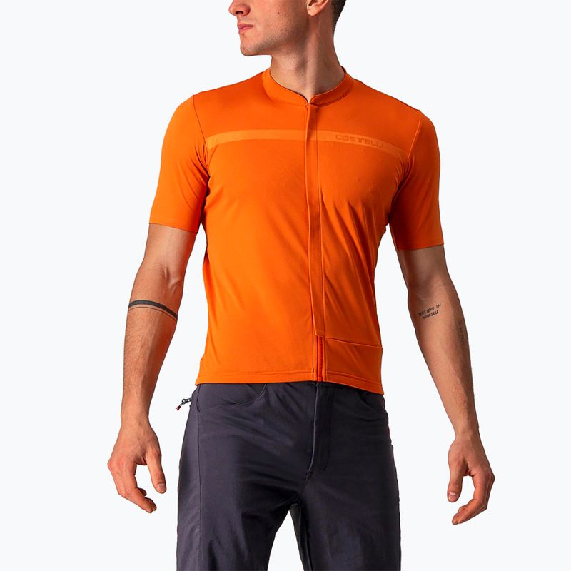 Men's Castelli Unlimited Allroad orange rust cycling jersey