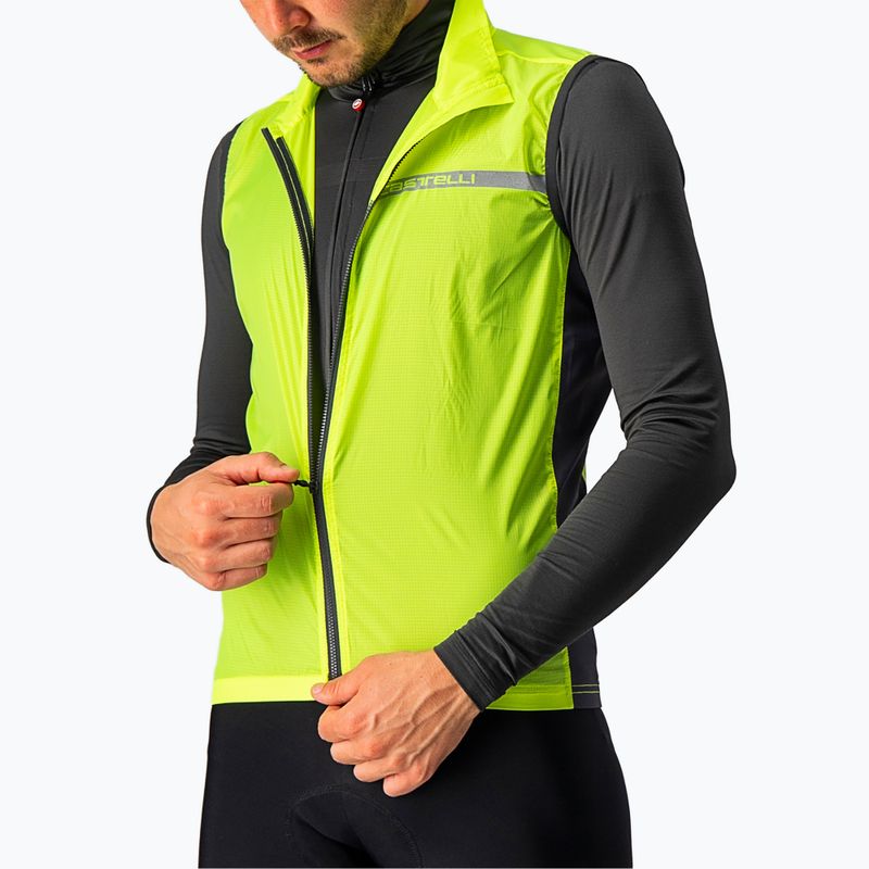 Men's cycling vest Castelli Squadra Stretch electric lime/dark gray 3