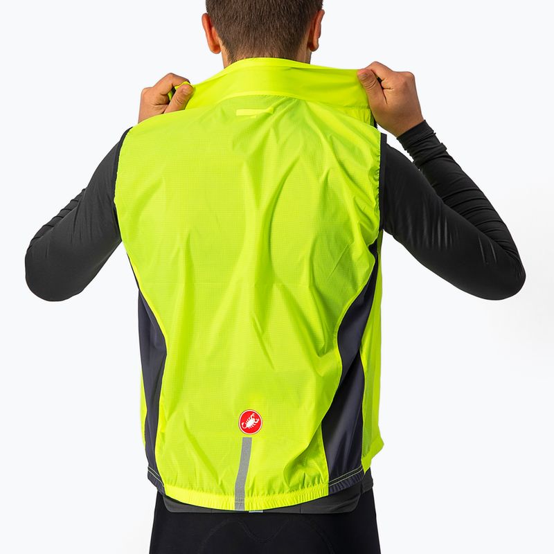 Men's cycling vest Castelli Squadra Stretch electric lime/dark gray 4