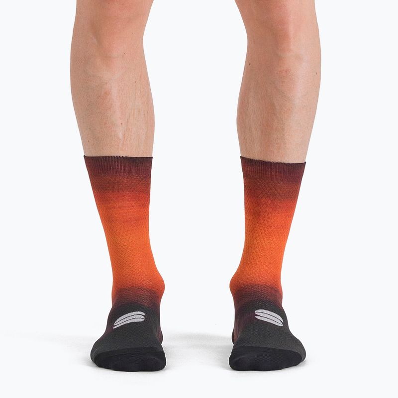 Sportful Supergiara men's cycling socks black and orange 1122023.623 5