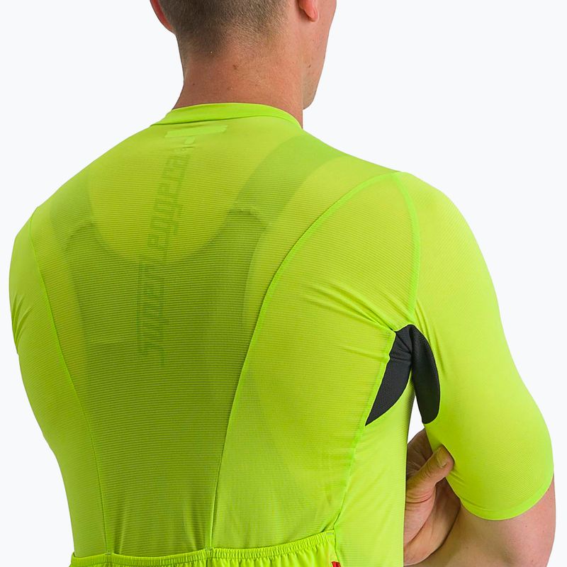 Men's Castelli Superleggera 3 electric lime cycle jersey 4
