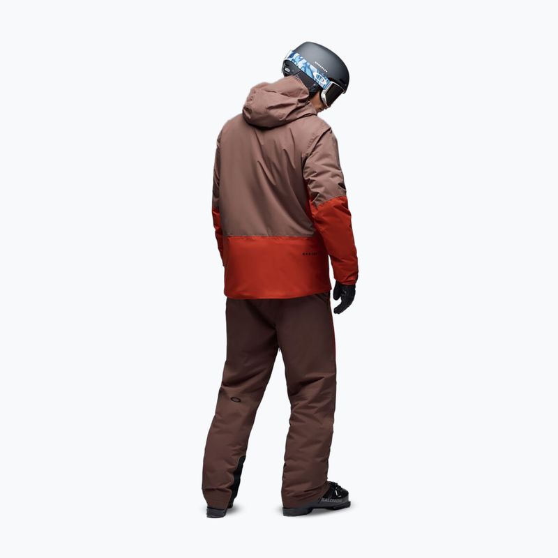 Men's ski jacket Oakley Canopy Pro Insulated dark umber/flame red 3