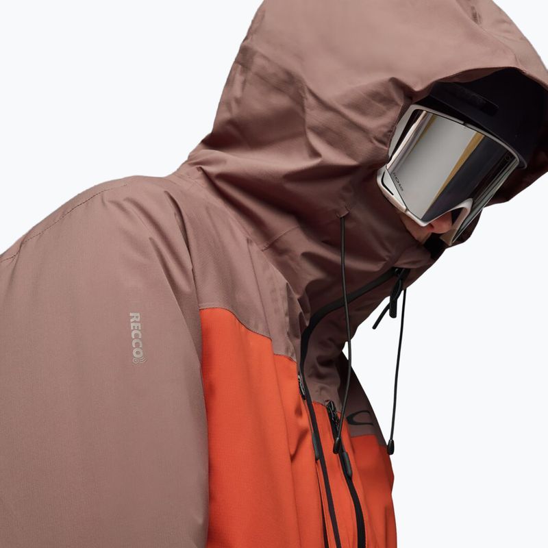 Men's ski jacket Oakley Canopy Pro Insulated dark umber/flame red 4