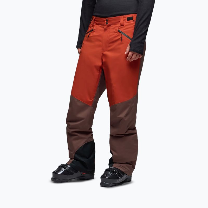 Men's ski trousers Oakley Canopy Pro Insulated Dark Umber/Flame Red