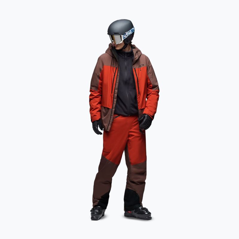 Men's ski trousers Oakley Canopy Pro Insulated Dark Umber/Flame Red 2