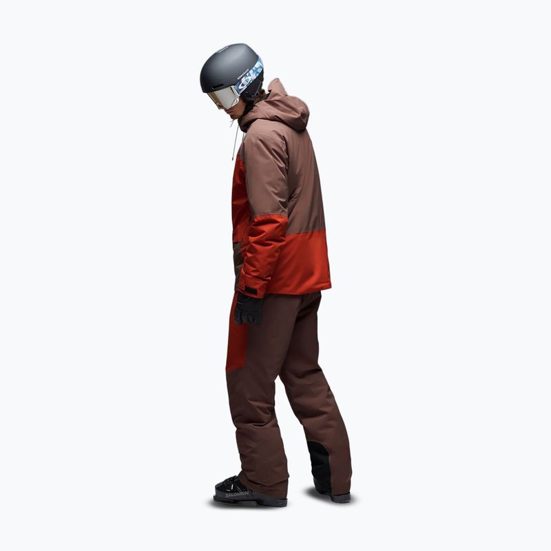 Men's ski trousers Oakley Canopy Pro Insulated Dark Umber/Flame Red 3
