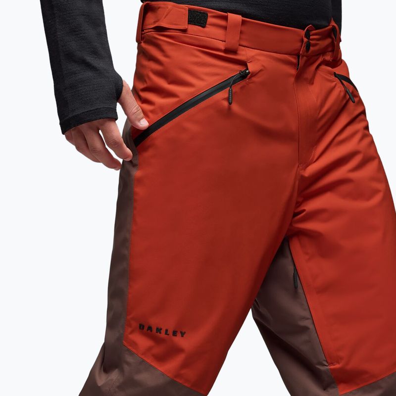 Men's ski trousers Oakley Canopy Pro Insulated Dark Umber/Flame Red 4