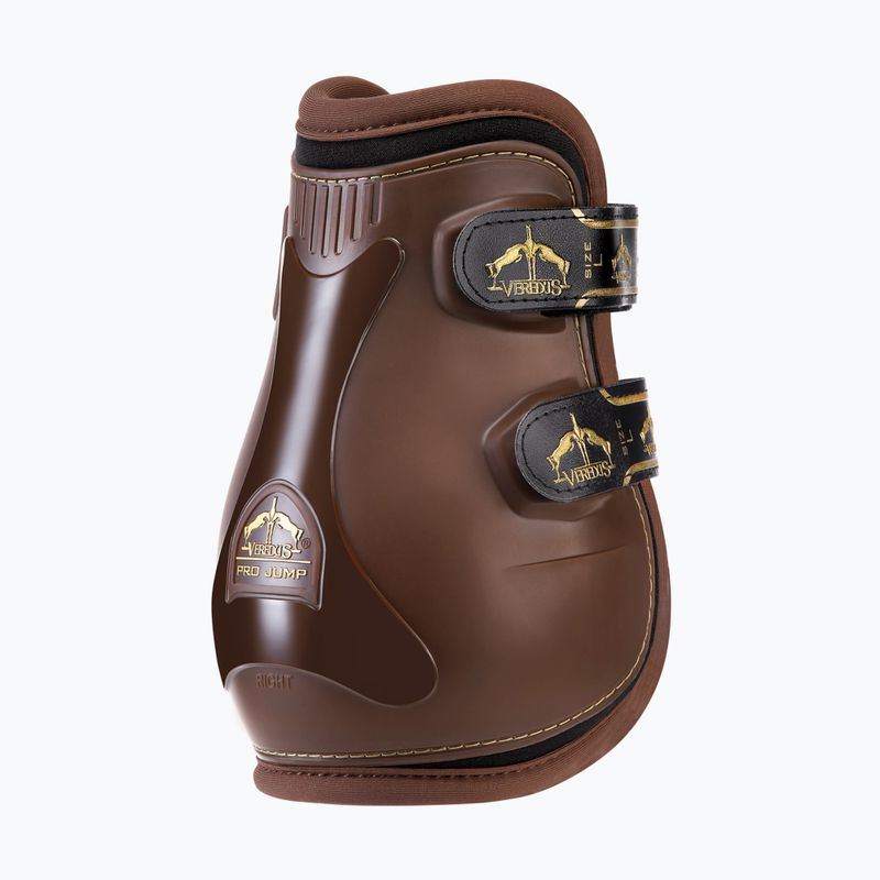 Veredus Grand Slam Pro Jump brown and gold horse hind protectors PJUGS32