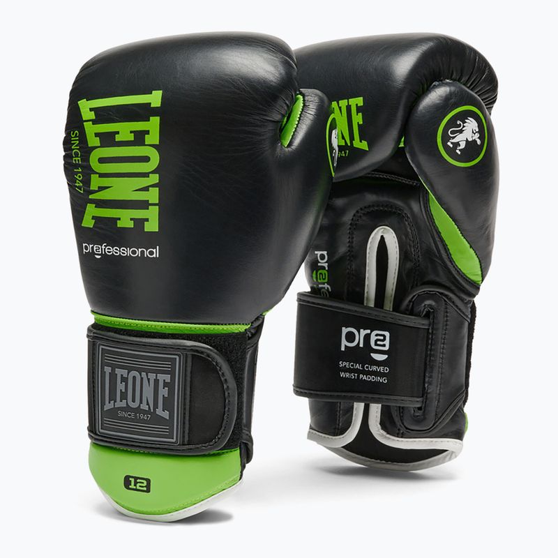 LEONE 1947 Il Tecnico N3 black/green boxing gloves