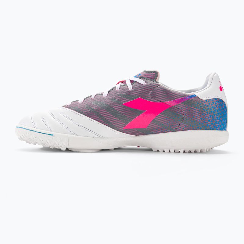 Men's Diadora Brasil Elite Veloce GR TFR football boots white/pink fluo/blue fluo 10